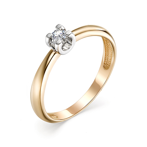 Кольцо, золото, бриллиант, 1-218-10